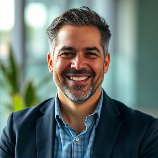 Foto de Marcelo Silva, consultor de comunicaäão na Oratória Carioca, sorrindo.